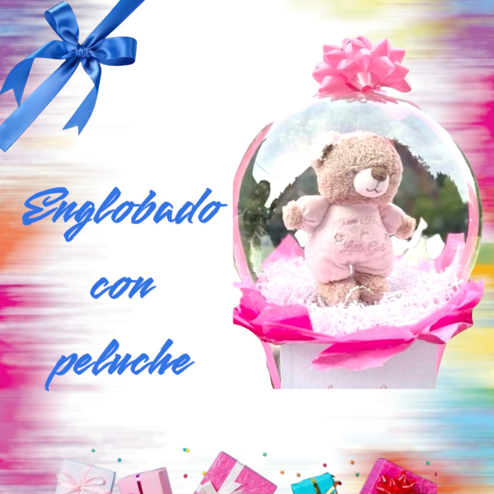 Globo burbuja con peluche