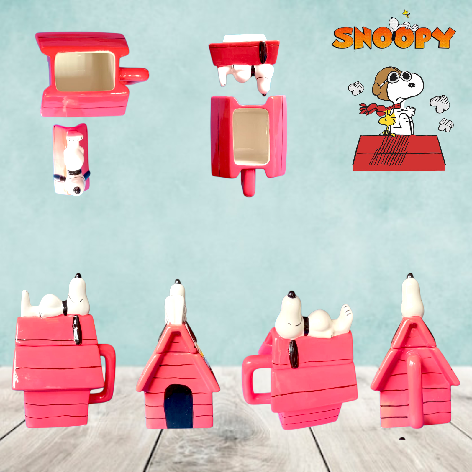 Taza 3D casita Snoopy